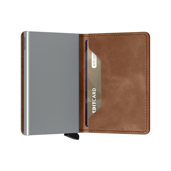 Secrid Slim Wallet Cognac Brown & Silver