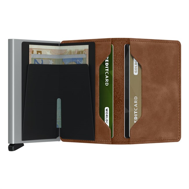 Secrid Slim Wallet Cognac Brown & Silver