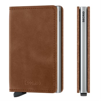 Secrid Slim Wallet Cognac Brown & Silver