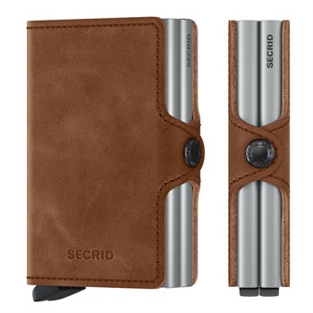 Secrid Twin Wallet Cognac Brown & Silver