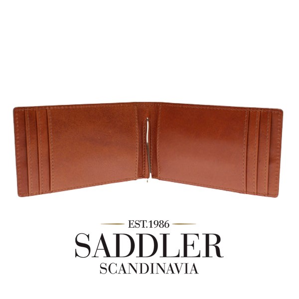 Saddler Pistoria Kortholder med seddelclip Midbrown