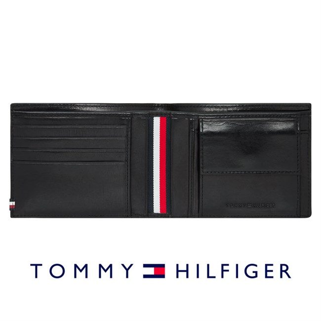 Tommy Hilfiger Pung Polished Leather Sort