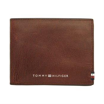 Tommy Hilfiger Pung Polished Leather Mini CC Chestnut