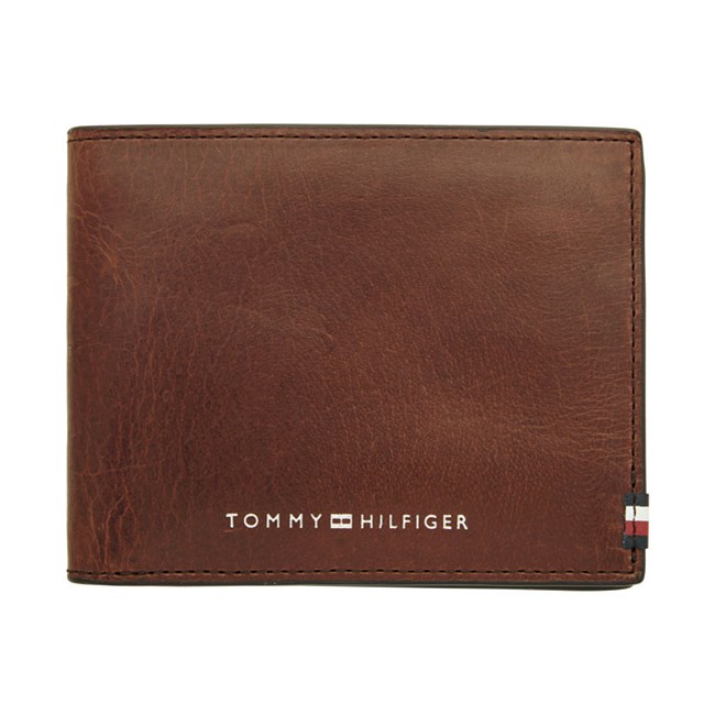Tommy Hilfiger Pung Polished Leather Mini CC Chestnut