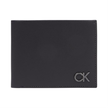 Calvin Klein Bifold Pung Med Møntrum 5 CC Sort Læder