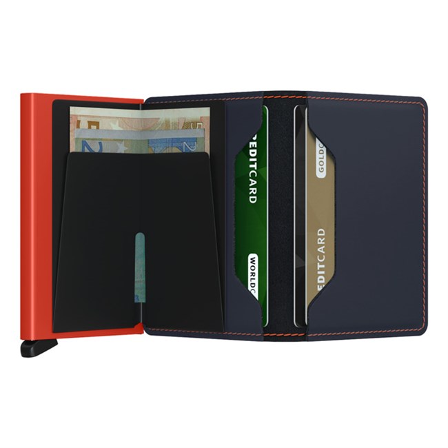 Secrid Slim Wallet Matte Night Blue & Orange