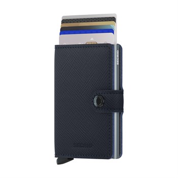 Secrid Mini Wallet Saffiano Navy Blå