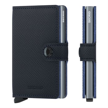 Secrid Mini Wallet Saffiano Navy Blå