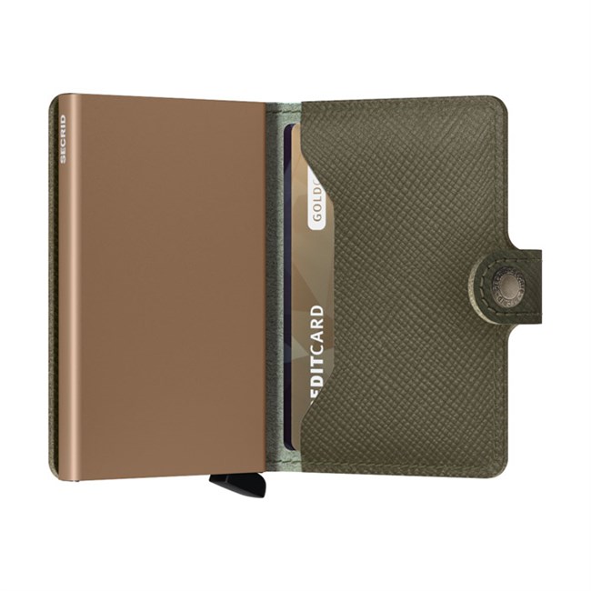 Secrid Mini Wallet Saffiano Olive Grøn