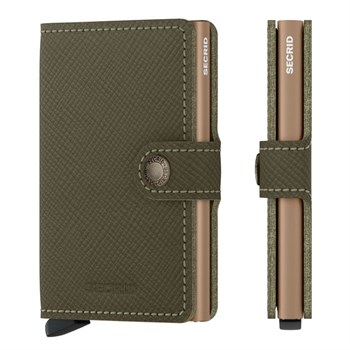 Secrid Mini Wallet Saffiano Olive Grøn