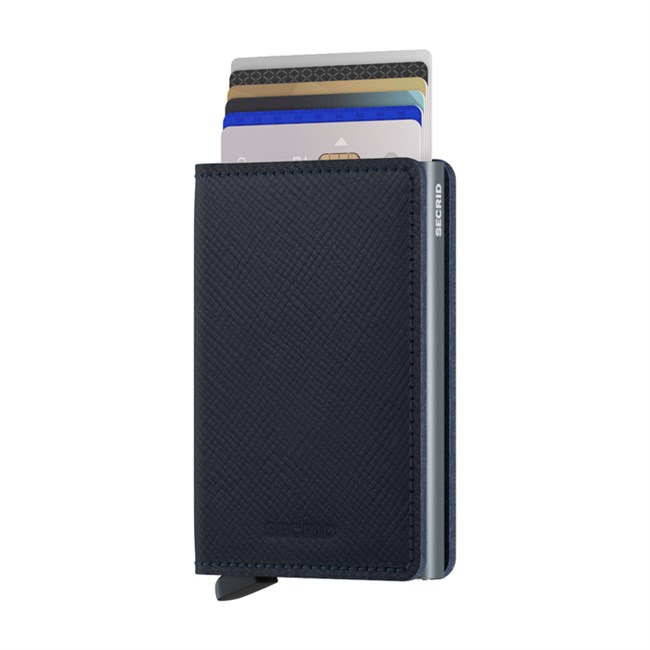 Secrid Slim Wallet Saffiano Navy Blå