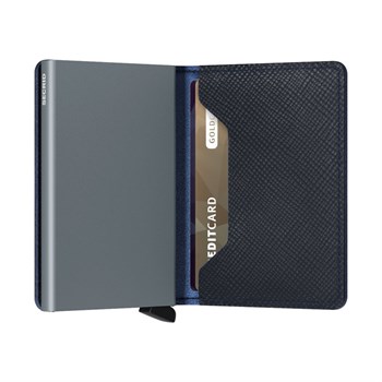 Secrid Slim Wallet Saffiano Navy Blå