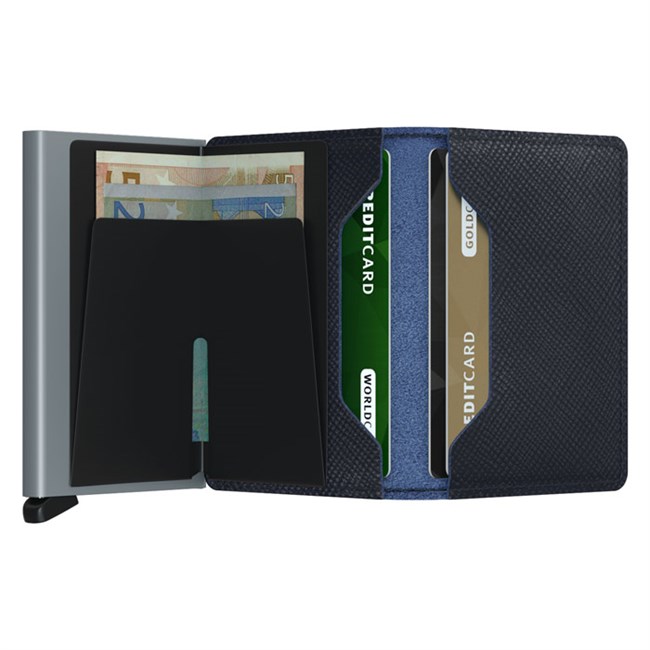 Secrid Slim Wallet Saffiano Navy Blå