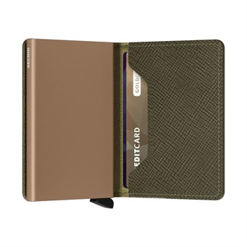 Secrid Slim Wallet Saffiano Oliven Grøn