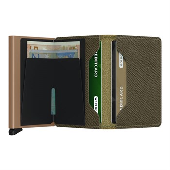 Secrid Slim Wallet Saffiano Oliven Grøn