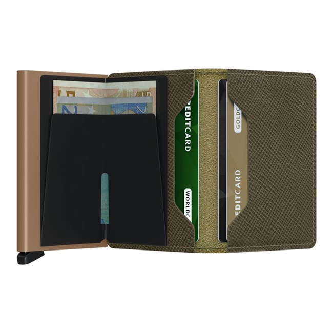 Secrid Slim Wallet Saffiano Oliven Grøn