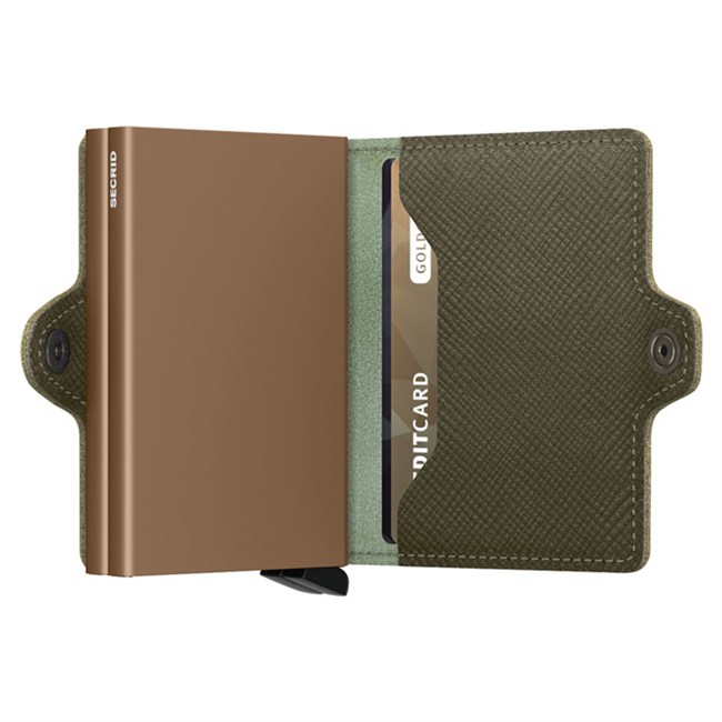 Secrid Twin Wallet Saffiano Oliven Grøn