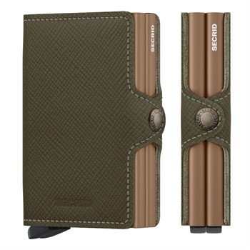 Secrid Twin Wallet Saffiano Oliven Grøn