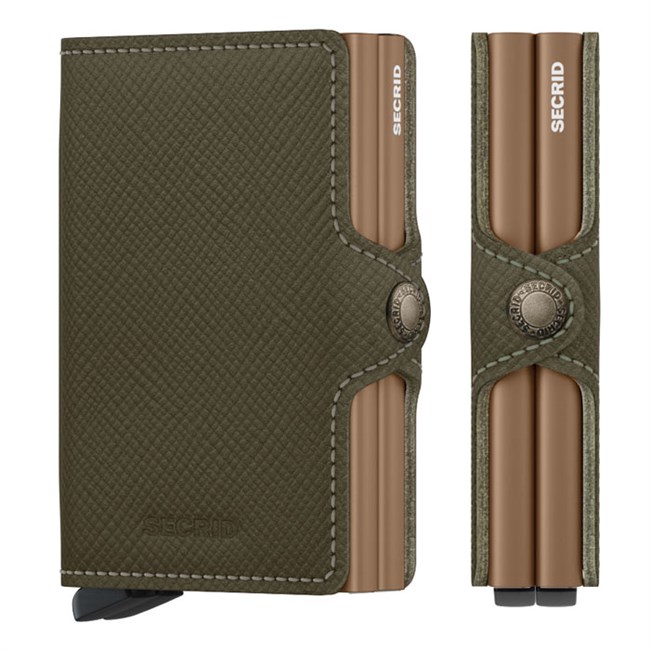 Secrid Twin Wallet Saffiano Oliven Grøn