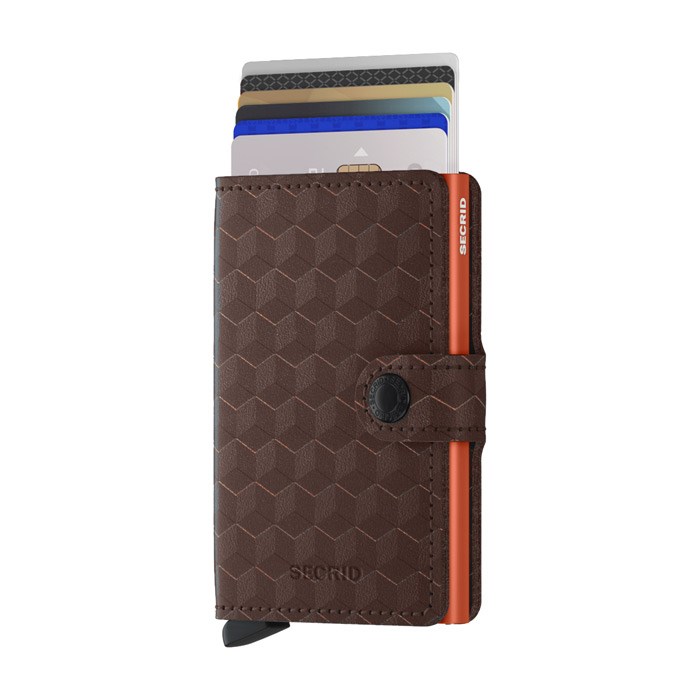Secrid Mini Wallet Optical Brown Orange Secrid mini wallet optical brown orange