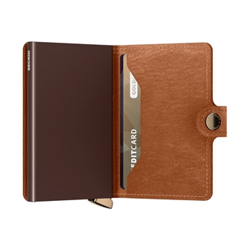 Secrid Premium Mini Wallet Emboss Lines Cognac