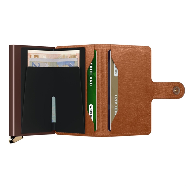 Secrid Premium Mini Wallet Emboss Lines Cognac