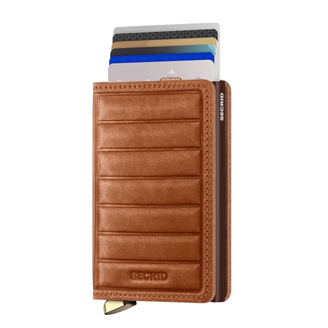 Secrid Premium Slim Wallet Emboss Lines Cognac