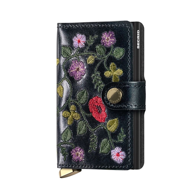 Secrid Premium Mini Wallet Stitch Floral Black