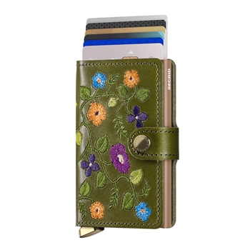 Secrid Premium Mini Wallet Stitch Floral Olive