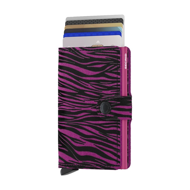 Farverig Secrid Miniwallet i zebra design.