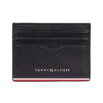 Lækker lille sort korthilder med logo og logostriber fra Tommy Hilfiger.​​​​​​​