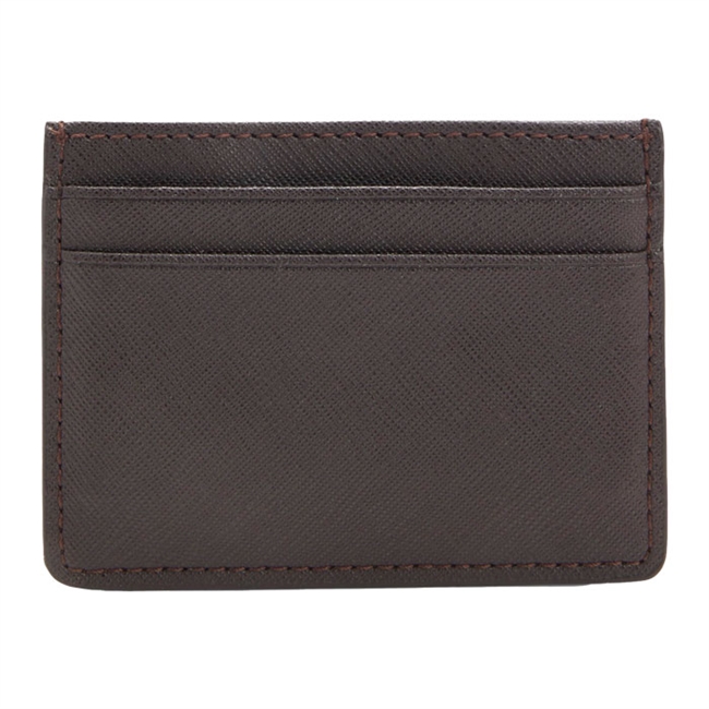 Elegant mørkebrun kortholder med logo detaljer fra BOSS