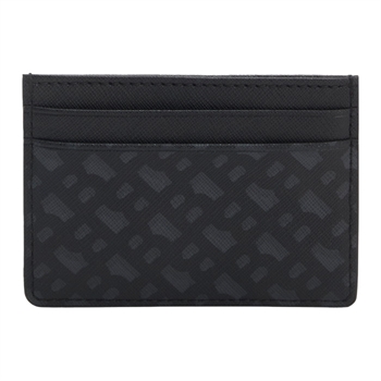 Elegant mønsret kortholder i sort med logo detaljer fra BOSS