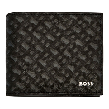 Elegant mønstret pung i sort fra BOSS