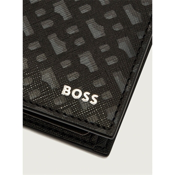 Elegant mønstret pung i sort fra BOSS