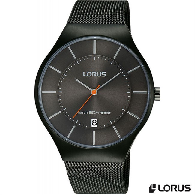 LORUS Herre Ur Hard Coated Sort RS987BX9