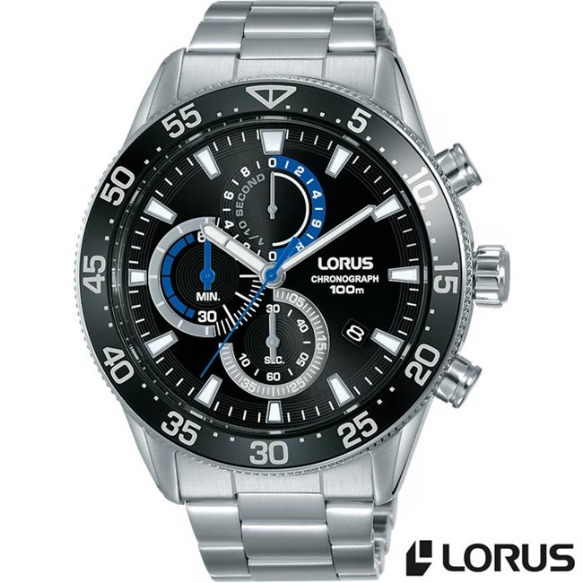 Lorus Chronograph Herre Ur Sort Skive