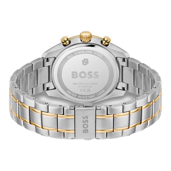 BOSS Grand Prix Vitesse Sølv/Guld Ur m. Olivengrøn Skive