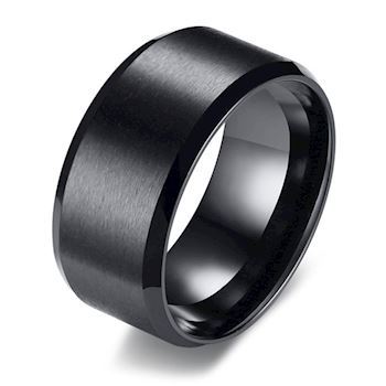 Ring Black Matte Steel Wide 10 mm
