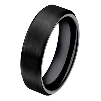Herre Ring Tungsten Matte Black 7 mm
