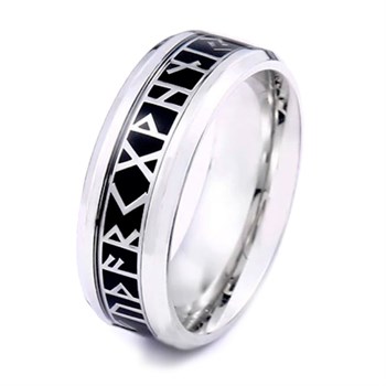 Herre Ring Viking Black & Steel