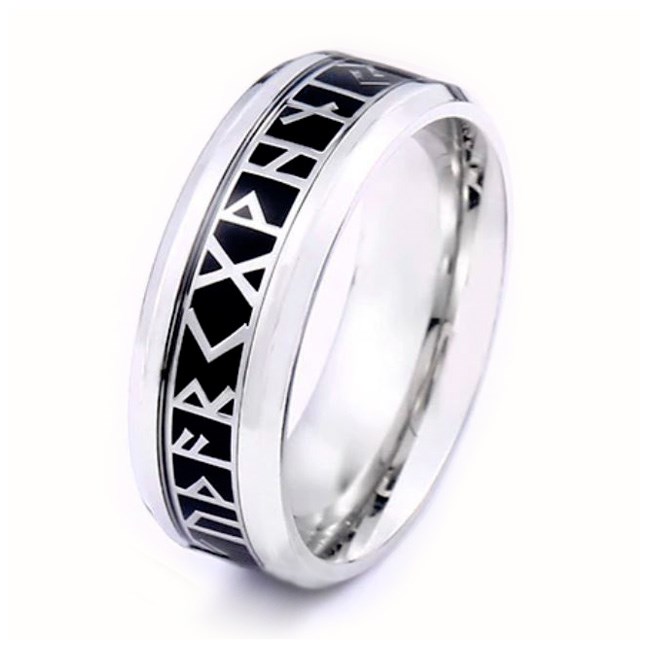 Ring Viking Black & Steel