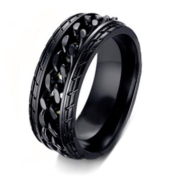 Herre Ring Black Chain