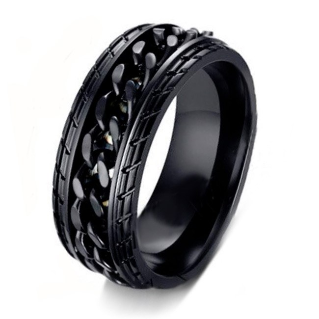 Herre Ring Black Chain