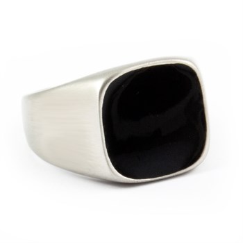 Herre Ring Matte Steel & Black