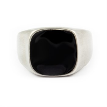 Herre Ring Matte Steel & Black