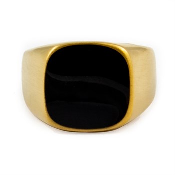 Herre Ring Matte Gold & Black