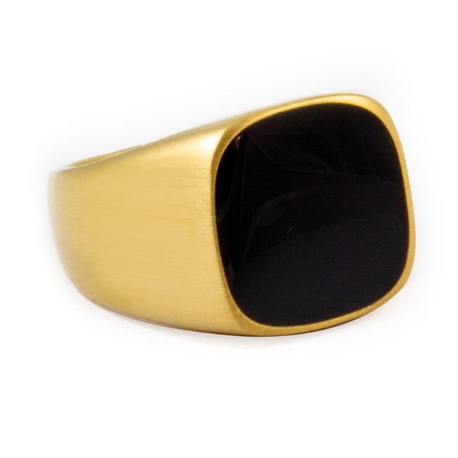 Herre Ring Matte Gold & Black