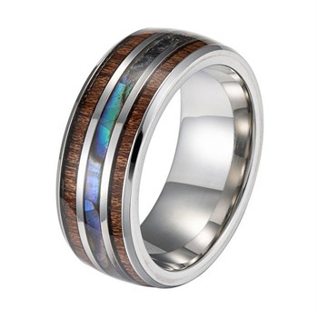Ring Steel & Wood Stripes