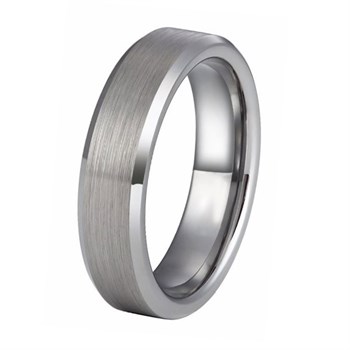 Ring Tungsten 6 mm Mat Slebet Facet